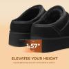 image:imageDREAM PAIRS Womens Slippers Platform Genuine Suede SlipOn Memory Foam Cozy Fluffy Warm Comfy Furry House Shoes for Outdoor IndoorBlack