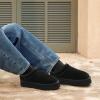 image:imageDREAM PAIRS Womens Slippers Platform Genuine Suede SlipOn Memory Foam Cozy Fluffy Warm Comfy Furry House Shoes for Outdoor IndoorBlack