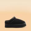 image:imageDREAM PAIRS Womens Slippers Platform Genuine Suede SlipOn Memory Foam Cozy Fluffy Warm Comfy Furry House Shoes for Outdoor IndoorBlack