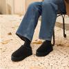 image:imageDREAM PAIRS Womens Slippers Platform Genuine Suede SlipOn Memory Foam Cozy Fluffy Warm Comfy Furry House Shoes for Outdoor IndoorBlack