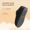 image:imageDREAM PAIRS Womens Slippers Platform Genuine Suede SlipOn Memory Foam Cozy Fluffy Warm Comfy Furry House Shoes for Outdoor IndoorBlack