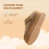 image:imageDREAM PAIRS Womens Slippers Platform Genuine Suede SlipOn Memory Foam Cozy Fluffy Warm Comfy Furry House Shoes for Outdoor IndoorChestnut