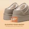 image:imageDREAM PAIRS Womens Slippers Platform Genuine Suede SlipOn Memory Foam Cozy Fluffy Warm Comfy Furry House Shoes for Outdoor IndoorSand