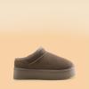 image:imageDREAM PAIRS Womens Slippers Platform Genuine Suede SlipOn Memory Foam Cozy Fluffy Warm Comfy Furry House Shoes for Outdoor IndoorTaupe
