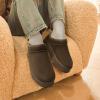 image:imageDREAM PAIRS Womens Slippers Platform Genuine Suede SlipOn Memory Foam Cozy Fluffy Warm Comfy Furry House Shoes for Outdoor IndoorTaupe