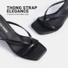 image:imageDREAM PAIRS Womens Square Open Toe Flip Flop High kitten Heels Strappy Thong Ankle Strap 335 Inch Sandals Comfort Dress Party ShoesBlack