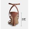 image:imageDREAM PAIRS Womens Square Open Toe Flip Flop High kitten Heels Strappy Thong Ankle Strap 335 Inch Sandals Comfort Dress Party ShoesBrown