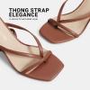 image:imageDREAM PAIRS Womens Square Open Toe Flip Flop High kitten Heels Strappy Thong Ankle Strap 335 Inch Sandals Comfort Dress Party ShoesBrown