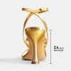 image:imageDREAM PAIRS Womens Square Open Toe Flip Flop High kitten Heels Strappy Thong Ankle Strap 335 Inch Sandals Comfort Dress Party ShoesGold