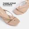 image:imageDREAM PAIRS Womens Square Open Toe Flip Flop High kitten Heels Strappy Thong Ankle Strap 335 Inch Sandals Comfort Dress Party ShoesNude