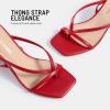 image:imageDREAM PAIRS Womens Square Open Toe Flip Flop High kitten Heels Strappy Thong Ankle Strap 335 Inch Sandals Comfort Dress Party ShoesRed