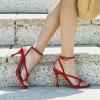 image:imageDREAM PAIRS Womens Square Open Toe Flip Flop High kitten Heels Strappy Thong Ankle Strap 335 Inch Sandals Comfort Dress Party ShoesRed
