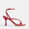image:imageDREAM PAIRS Womens Square Open Toe Flip Flop High kitten Heels Strappy Thong Ankle Strap 335 Inch Sandals Comfort Dress Party ShoesRed