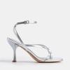 image:imageDREAM PAIRS Womens Square Open Toe Flip Flop High kitten Heels Strappy Thong Ankle Strap 335 Inch Sandals Comfort Dress Party ShoesSilver