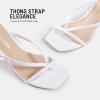 image:imageDREAM PAIRS Womens Square Open Toe Flip Flop High kitten Heels Strappy Thong Ankle Strap 335 Inch Sandals Comfort Dress Party ShoesWhite