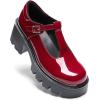 image:imageDREAM PAIRS Womens TStrap Mary Jane Shoes Low Platform Chunky Block Heels Closed Toe Work Pumps Comfortable Round Toe Dress Wedding Party ShoesRed