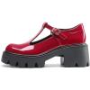 image:imageDREAM PAIRS Womens TStrap Mary Jane Shoes Low Platform Chunky Block Heels Closed Toe Work Pumps Comfortable Round Toe Dress Wedding Party ShoesRed