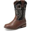 image:imageDREAM PAIRS Boys Cowboy Boots Kids Classic Western Boots Square Toe Girls Cowgirl Boots for ToddlerLittle KidBig KidBlackBrown