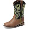 image:imageDREAM PAIRS Boys Cowboy Boots Kids Classic Western Boots Square Toe Girls Cowgirl Boots for ToddlerLittle KidBig KidBlackTan