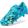 image:imageDREAM PAIRS Boys Girls Soccer Cleats Kids Football Shoes for LittleBig KidRoyal BlueNeon Green