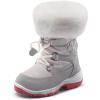 image:imageDREAM PAIRS Girls Toddler Snow Boots Slip Resistant Faux Fur Lined Mid Calf Little Kids Winter ShoesGrayWhite