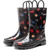image:imageDREAM PAIRS Kids Rain Boots Cute Lightweight Waterproof with Pullon Handles for Girls amp Boys Toddler Outdoor PlayBlack