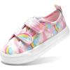image:imageDREAM PAIRS Kids Toddler Sneakers Boys Girls Canvas with Cartoon Dual Hook and Loops for School WalkingRainbow