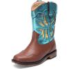 image:imageDREAM PAIRS Toddler Cowboy Boots Cowgirl Boots for Girls Square Toe Mid Calf Boys Western Fashion Riding Shoes for ToddlerLittle KidBig KidBlue