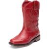 image:imageDREAM PAIRS Toddler Cowboy Boots Cowgirl Boots for Girls Square Toe Mid Calf Boys Western Fashion Riding Shoes for ToddlerLittle KidBig KidRed
