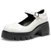 image:imageDREAM PAIRS Womens Mary Janes Shoes Platform Dress Low Heel Chunky Pumps Round Toe Ankle Strap Pumps Shoes Oxfords EstherWhite