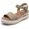 image:imageDREAM PAIRS Womens Open Toe Buckle Ankle Strap Espadrille Platform Wedge SandalsTaupe