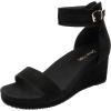 image:imageDREAM PAIRS Womens Open Toe Buckle Ankle Strap Platform Wedge Sandals Summer ShoesBlack