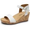image:imageDREAM PAIRS Womens Open Toe Buckle Ankle Strap Platform Wedge Sandals for Women Summer Dressy Shoes  Women Wedge Platform Open Toe Ankle Strap BuckleWhitePu
