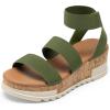 image:imageDREAM PAIRS Womens Open Toe Elastic Ankle Strap Casual Flatform Platform Wedges SandalsArmy Green