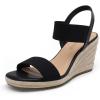 image:imageDREAM PAIRS Womens Open Toe Espadrilles Dressy Platform Sandals Slip on Elastic Ankle Strap Wedges SandalsBlack
