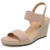 image:imageDREAM PAIRS Womens Open Toe Espadrilles Dressy Platform Sandals Slip on Elastic Ankle Strap Wedges SandalsBlush