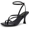 image:imageDREAM PAIRS Womens Square Open Toe Flip Flop High kitten Heels Strappy Thong Ankle Strap 335 Inch Sandals Comfort Dress Party ShoesBlack