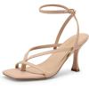 image:imageDREAM PAIRS Womens Square Open Toe Flip Flop High kitten Heels Strappy Thong Ankle Strap 335 Inch Sandals Comfort Dress Party ShoesNude