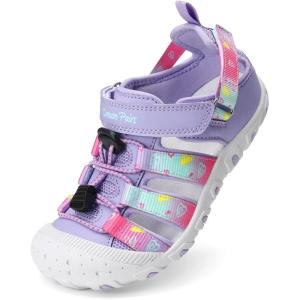 image:imageDREAM PAIRS Boys Girls Outdoor Athletic Sport Sandals Summer Hiking Beach Casual Closed Toe Rainbow Multicolor for ToddlerLittleBig KidsPurple