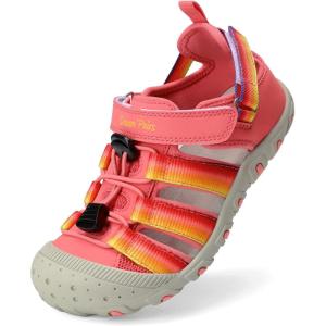image:imageDREAM PAIRS Boys Girls Outdoor Athletic Sport Sandals Summer Hiking Beach Casual Closed Toe Rainbow Multicolor for ToddlerLittleBig KidsRedRainbow