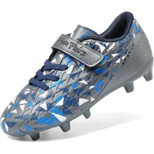 image:imageDREAM PAIRS Boys Girls Soccer Cleats Kids Football Shoes for LittleBig KidDark GreyRoyal Blue