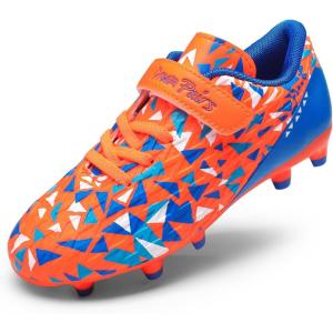 image:imageDREAM PAIRS Boys Girls Soccer Cleats Kids Football Shoes for LittleBig KidOrangeBlue
