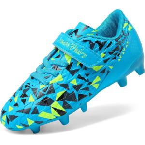 image:imageDREAM PAIRS Boys Girls Soccer Cleats Kids Football Shoes for LittleBig KidRoyal BlueNeon Green