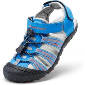 image:imageDREAM PAIRS Boys Girls Summer Outdoor Athletic Sport Sandals Hiking Beach Casual Closed Toe Adjustable Multicolor for ToddlerLittleBig KidsBlueGreyRed