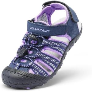 image:imageDREAM PAIRS Boys Girls Summer Outdoor Athletic Sport Sandals Hiking Beach Casual Closed Toe Adjustable Multicolor for ToddlerLittleBig KidsPurple