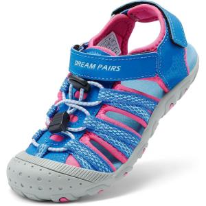 image:imageDREAM PAIRS Boys Girls Summer Outdoor Athletic Sport Sandals Hiking Beach Casual Closed Toe Adjustable Multicolor for ToddlerLittleBig KidsRoyalFuchsia