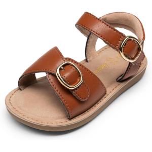 image:imageDREAM PAIRS Girls Sandals Fashion Sandal with Adjustable Straps OpenToe Comfortable Summer Shoes for Toddler Little KidBrown