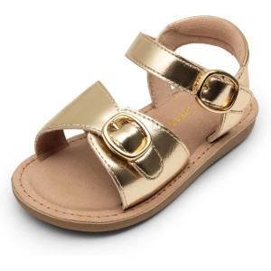 image:imageDREAM PAIRS Girls Sandals Fashion Sandal with Adjustable Straps OpenToe Comfortable Summer Shoes for Toddler Little KidGold