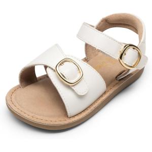 image:imageDREAM PAIRS Girls Sandals Fashion Sandal with Adjustable Straps OpenToe Comfortable Summer Shoes for Toddler Little KidWhite