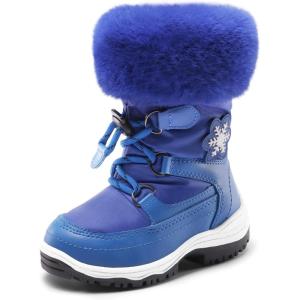 image:imageDREAM PAIRS Girls Toddler Snow Boots Slip Resistant Faux Fur Lined Mid Calf Little Kids Winter ShoesRoyal Blue